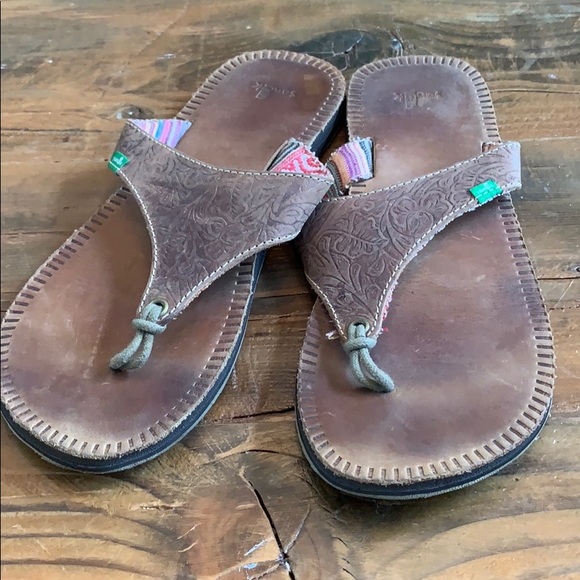 Sanuk Shoes - Sanuk Leather Flip Flops